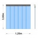 PVC Vorhang - Breite 1,25m 3,00m 1-fache Überlappung
