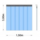 PVC Vorhang - Breite 1,50m 3,00m 1-fache Überlappung